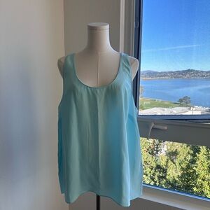 Banana Republic Sublime Silk Blouse Celest Blue NWT XL